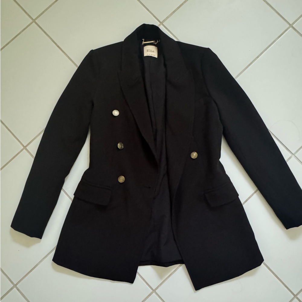 Elie Tahari Classic Black Blazer with gold Buttons